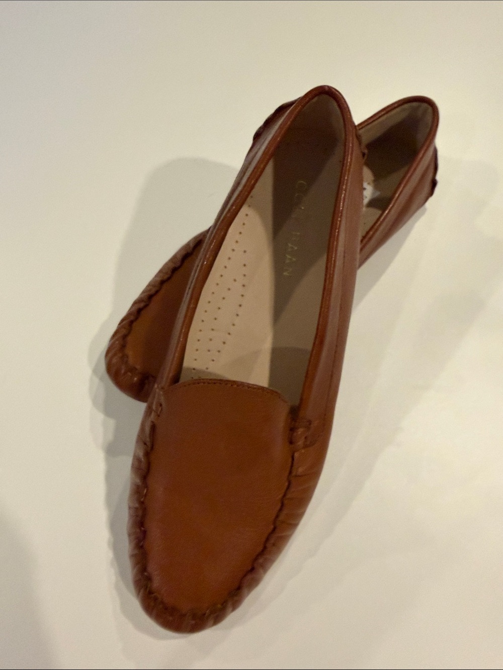 Cole Haan Tan Leather Moccasin Loafers